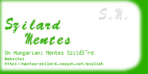 szilard mentes business card